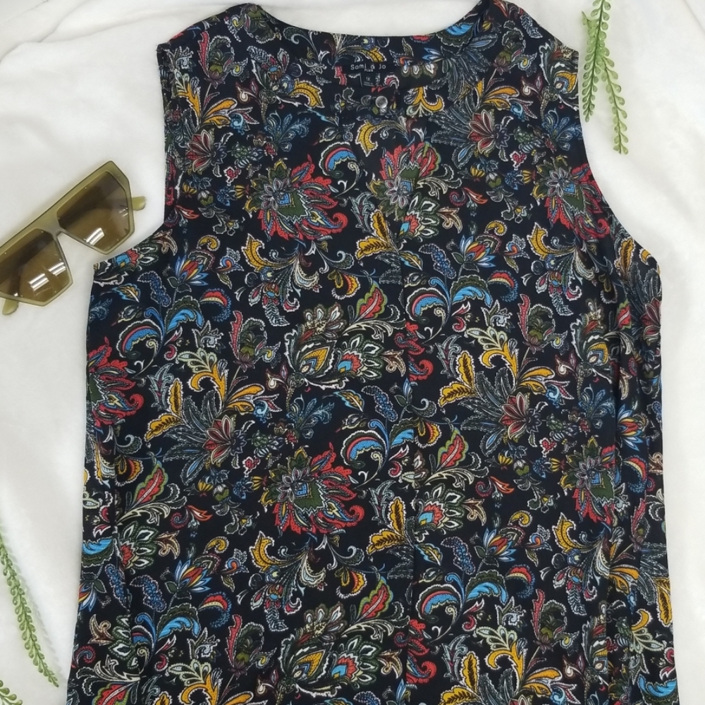 Sami & Jo Women's Paisley Sleeveless Top Size 1X